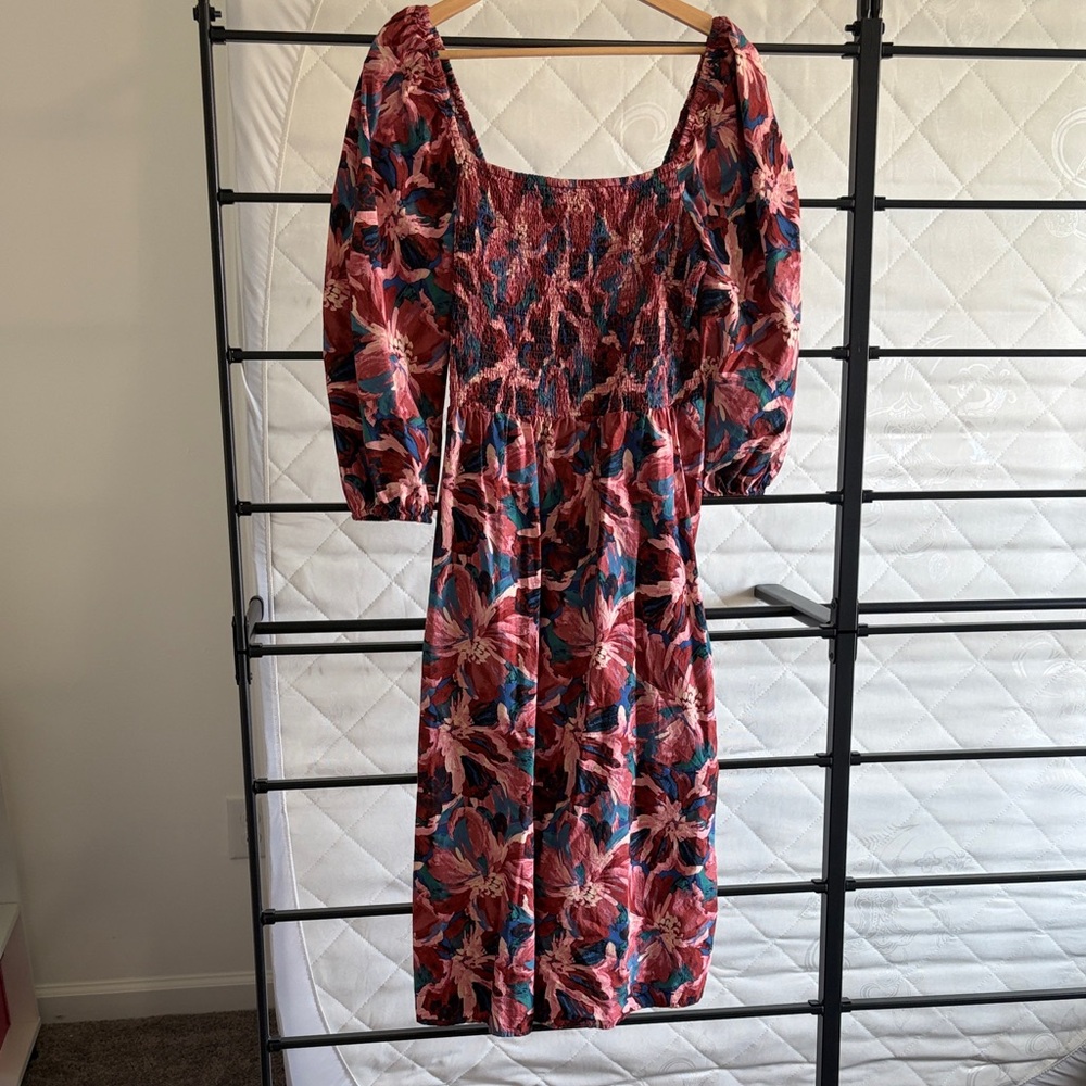 Time and Tru Vibrant Floral Long Sleeve Dress